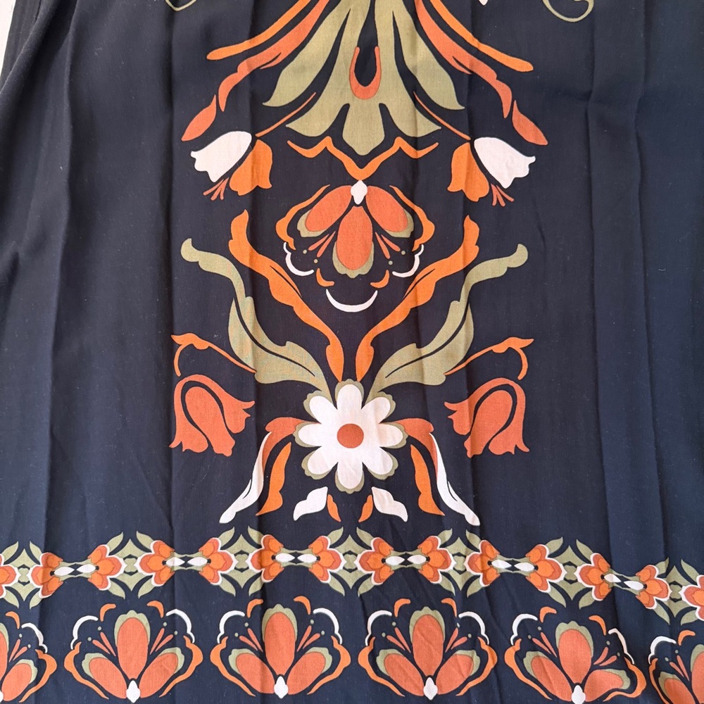 NWT MSK Size Large Black A-line Maxi Dress with floral Design - Picture 5 of 10
